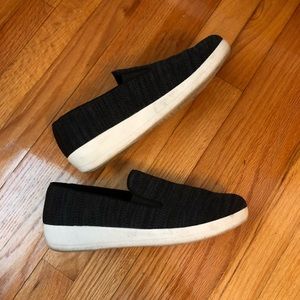 Super Cozy Black Slip on Tennies